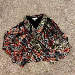Anthropologie cropped velvet blazer